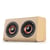 Enceinte Bluetooth Bois Double Cornes 3W Son Stéréo Micro Intégré Autonomie 8H Beige YONIS