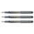 Lot de 3 Stylos Plume Jetables PILOT V-Pen - Noir - Pointe moyenne - Corps argent