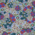 Tissu Viscose Digital Louise fleuris sur fond Bleu