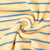 Tissu Jersey Eponge rayures Bleu sur fond Jaune