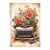 1 feuille de papier de riz 22.5 x 32 cm découpage collage Paper Designs RETRO MACHINE A ECRIRE FLEUR 0039