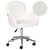 Fauteuil de Bureau Blanc en Tissu Bouclé avec Accoudoirs Siège Hauteur Ajustable sur Roulettes pour Espace de Travail Rétro Moderne