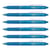 Lot de 6 Stylos roller rétractables Frixion Ball Clicker Pointe Moyenne 0,7 Turquoise