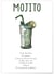Affiche Cocktail Mojito | A3 : 29,7x42cm