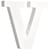 Lettre MDF V , blanc, 11cm, épaisseur 2cm