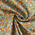 Tissu Popeline de Coton digital Maria tapis fleuri sur fond Vert kaki clair