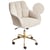 Chaise de Bureau Beige en Tissu Polyester Structure Métallique Pivotante Ajustable Mobilier de Bureau Réglable