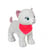 Peluche - Peluche chien Fun Kitties Sonore, gris foulard rose - 17 cm