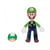 Luigi avec champignon vert 1up : figurine super mario 11 cm - figurine nintendo articule - jakks