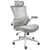 Chaise de Bureau Professionnelle Gris Clair en Maille avec Accoudoirs Appui-Tête Réglable Siège Pneumatique Base Pivotante
