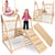 Aire de jeux Interieure en Bois 5en1 Toboggan Escalade Mamabrum MAM203, 120 cm