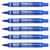 Lot de 6 marqueurs permanents - PENTEL - Pointe ogive 1,5 mm - Corps aluminium - Bleu