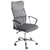 Chaise de Bureau Grise en Cuir Pu et Tissu Moderne Maillé Design Sportif Rotation à 360° Mécanisme d'Inclinaison Durable