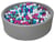 Piscine à balles pour enfant, diamètre env.125 cm + 1200 balles blanc, bleu, rose, gris, turquoise - Velinda
