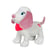 Peluche - Peluche chien Fun Puppies Sonore, gris foulard rose - 17 cm