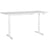 Bureau Électrique Réglable Plateau et Structure Acier Blanc 180 x 80 cm Hauteur Ajustable Assis-Debout Pieds Ronds Design Moderne