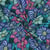 Tissu Viscose EcoVero tapis fleurs Rose, Bleu et Vert jade sur fond Vert sapin