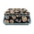 Boîte à couture 20x20x11cm bulles bleues vertes fonds noir