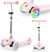 Trottinette 3 roues enfant +3ans 50Kg Max, Frein, Hauteur Réglable 55-70 Roues LED
