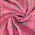 Tissu Coton Matelassé réversible Santal fleuris sur fond Rose fuchsia