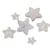 Lot de 6 boutons étoile pailleté argent