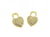 2 Breloques Coeur 21*12mm doré et strass