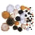 Pompons metallic, assortis, noir - or, coul.+tailles assorties, 50 pces
