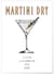 Affiche Cocktail Martini Dry | A3 : 29,7x42cm