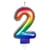 Bougie Arc-en-Ciel Chiffre 2 (8 cm) - Effet Ballon