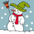 LUC - Kit canevas Soudan Bonhomme de neige 20x20cm