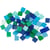 Mini-mosaïques, dim. 5x5 mm, ép. 2 mm, harmonie bleu/vert, 25 gr/ 1 Pq.