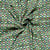 Tissu Viscose imprimé Olympe mosaïque Vert sur fond Blanc cassé