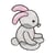 Ecusson thermocollant animal ballon lapin 3.5x2.5cm