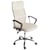 Chaise de Bureau Beige en Cuir Pu et Tissu Moderne Maillé Design Sportif Rotation à 360° Mécanisme d'Inclinaison Durable