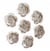50 PERLES en ALUMINIUM ARGENTE clair forme fleur rose 7 mm - creation bijoux