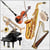 Lot de 4 serviettes en papier découpage collage 33 cm INSTRUMENTS DE MUSIQUE D 105 XL