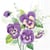 Lot de 4 serviettes en papier découpage collage 33 cm FLEUR PENSEE VIOLETTE F 405