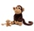 Peluche singe Zazou maman et son bébé marron chocolat