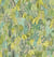 Tissu Lin d'ameublement Feuillages vert sur fond Blanc cassé