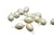 4 Breloques perle d'eau douce naturelle 17mm, attache en laiton platine