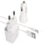 Avizar Pack Chargeur Secteur et Allume Cigare PD 3.0 2.1A avec Câble Lightning Blanc