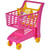 Chariot de supermarche rose et jaune - marchande - jeu d'imitation - supermarche, epicerie