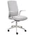 Chaise de Bureau Gris Clair en Polyester Accoudoirs et Appui-tête Réglables Hauteur Ajustable Base Pivotante Dossier Inclinable