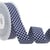 Bobine 15m Ruban pois polyester Bleu Marine et blanc