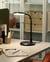 Lampe de Bureau Noir et Argenté en Pierre et Silicone 43 cm à LED et Bras Pliable Commande Tactile Variateur d'Intensité Lumineuse