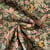 Tissu Toile de Coton aspect Lin Euphoria jungle sur fond Vert kaki
