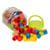 Baril de 72 perles en bois a enfiler, a lacer - couleurs et formes variees - jeu activite creative