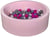 Piscine à balles Aire de jeu + 150 balles rose perle, rose, gris - Velinda