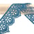 Bobine 13,7m guipure fleurs 42mm Bleu canard