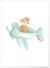 Affiche Enfant Renard Avion | A3 : 29,7x42cm